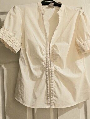 Worthington White Blouse with Pintuck Sleeve